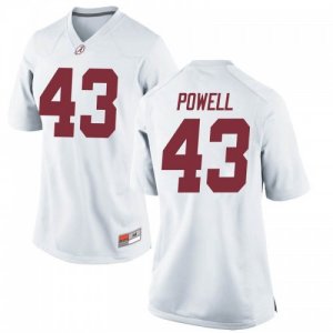 Women's Alabama Crimson Tide #43 Daniel Powell White Replica NCAA College Football Jersey 2403TTNR5